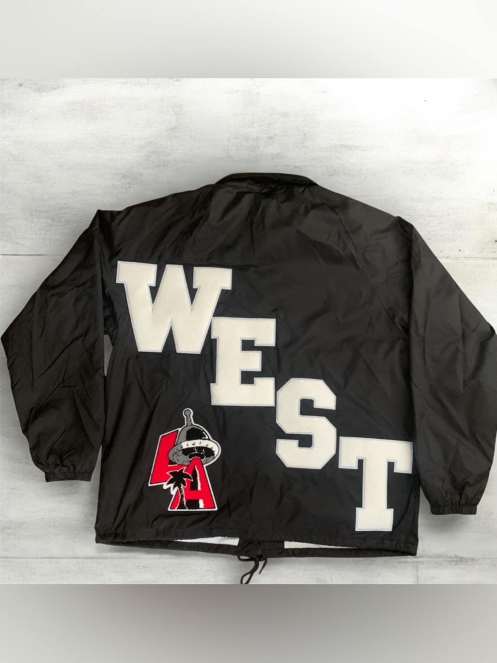 Black 'WEST' LA Graphic Bomber Jacket